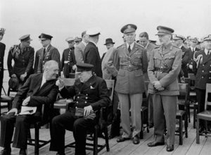 Kitty's grandfather, Gen. George Marshall, with FDR and Churchill