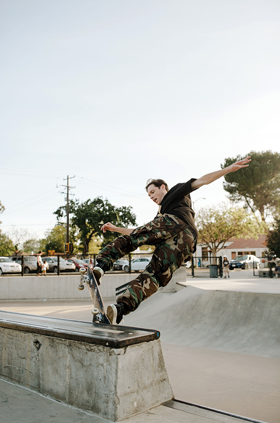Zander Gabriel at Ojai Skate Park, photo by Brandi Crockett