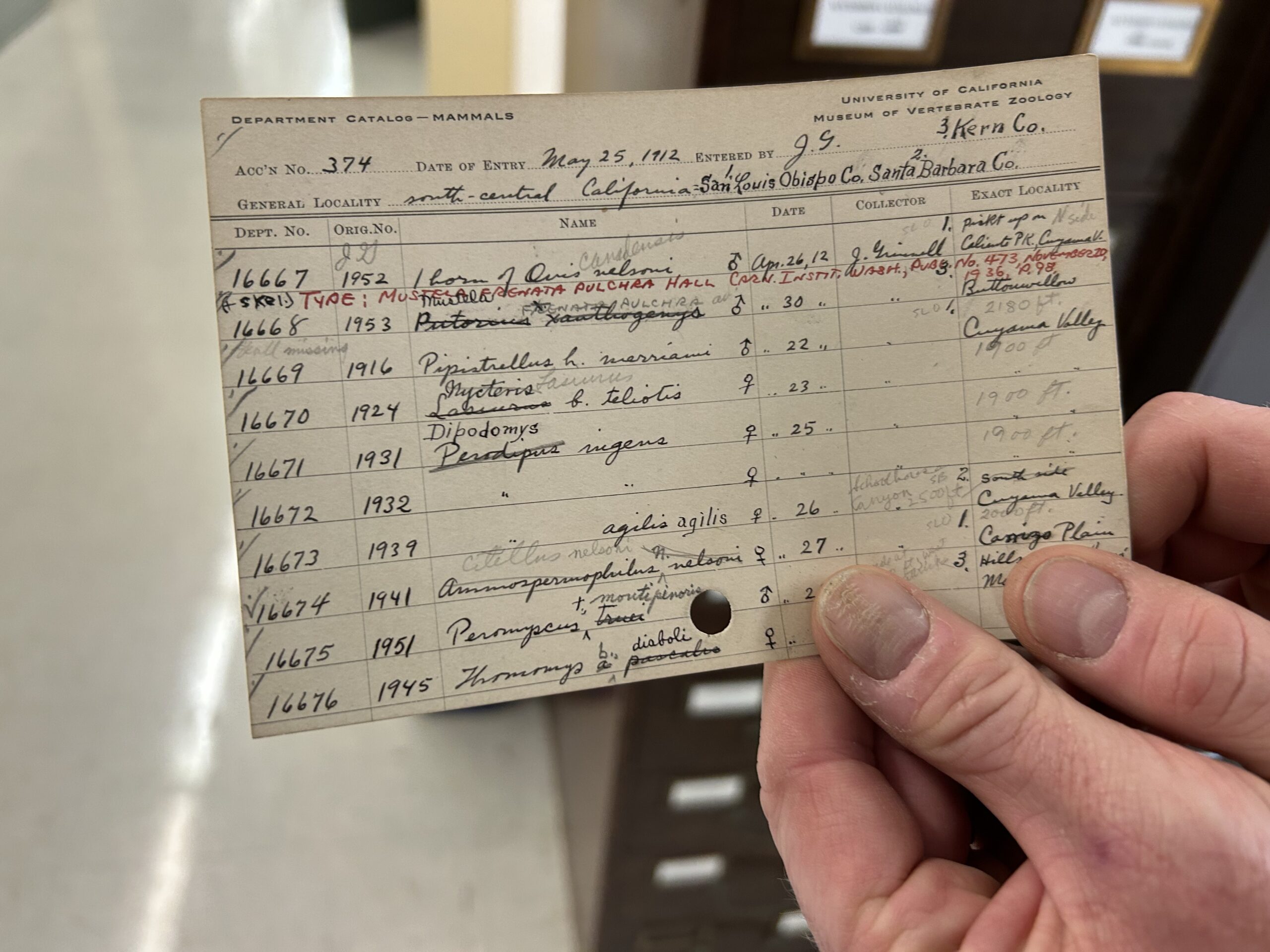 Grinnell's catalog entry at Cal Berkeley